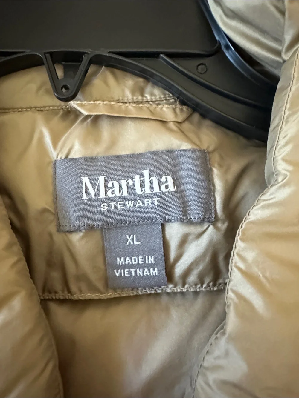 Martha Stewart Short Sleeve Puffer Vest in Light Taupe - Picture 3 of 8